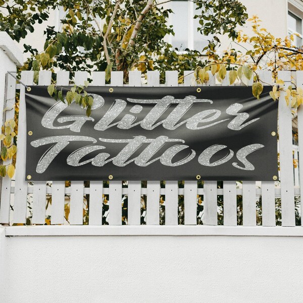 Signmission Glitter Tattoos, 36 Inch x 96 Inch, Vinyl Banner - B-96-30670