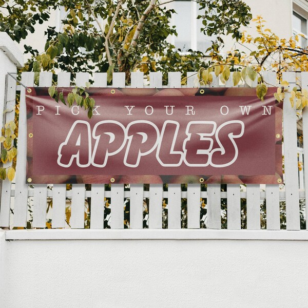 Signmission Pick Your Own Apples, 36 Inch x 96 Inch, Vinyl Banner - B-96-30788