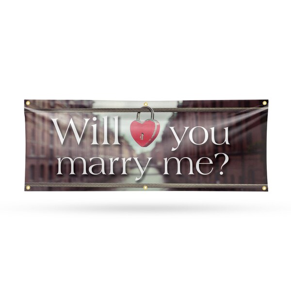 Signmission Will You Marry Me, 24 Inch x 72 Inch, Vinyl Banner - B-72-30943