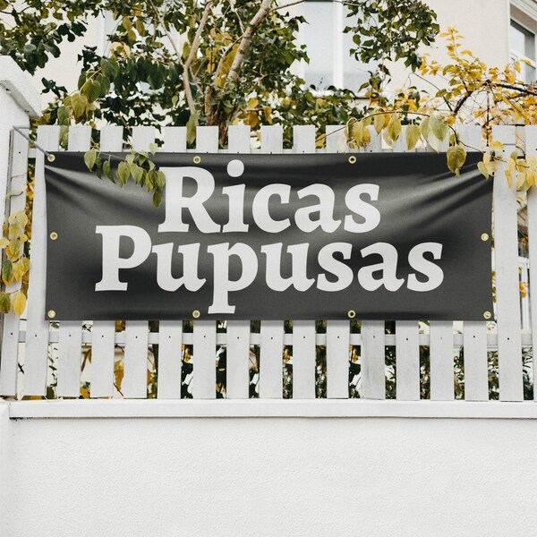 Signmission Ricas Pupusas, 36 Inch x 96 Inch, Vinyl Banner - B-96-30835