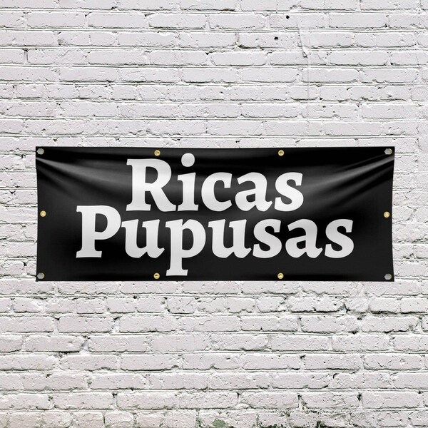 Signmission Ricas Pupusas, 36 Inch x 96 Inch, Vinyl Banner - B-96-30835