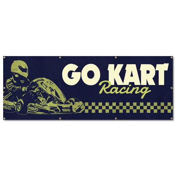 Signmission Go Kart Racing, 36 Inch, Banner - B-96-30382