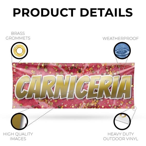 Signmission Carniceria, 48 Inch x 120 Inch, Vinyl Banner - B-120-30504