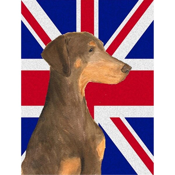 Patioplus Doberman Natural Ears With English Union Jack British Flag Flag Garden Size - PA631701