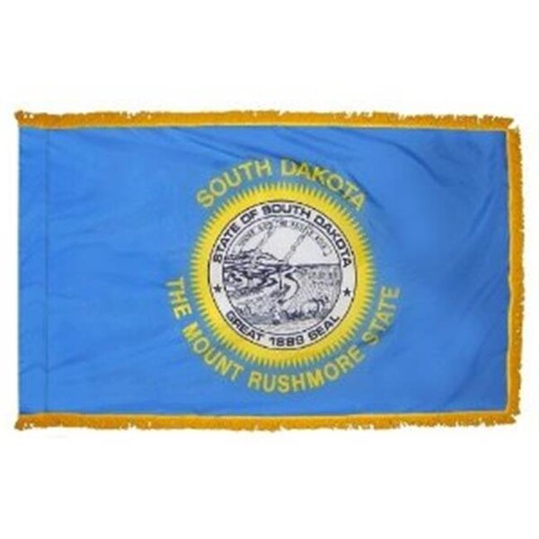 Annin Flagmakers Annin Flagmakers 144990 3 ft. x 5 ft. Indoor and Parade Colonial Nyl-Glo South Dakota Flag with Fringe - 144990