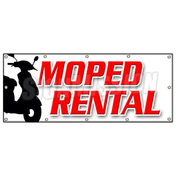 Signmission MOPED RENTAL BANNER SIGN scooters bikes rent carts kayak motorbike - B-120 MOPED RENTAL