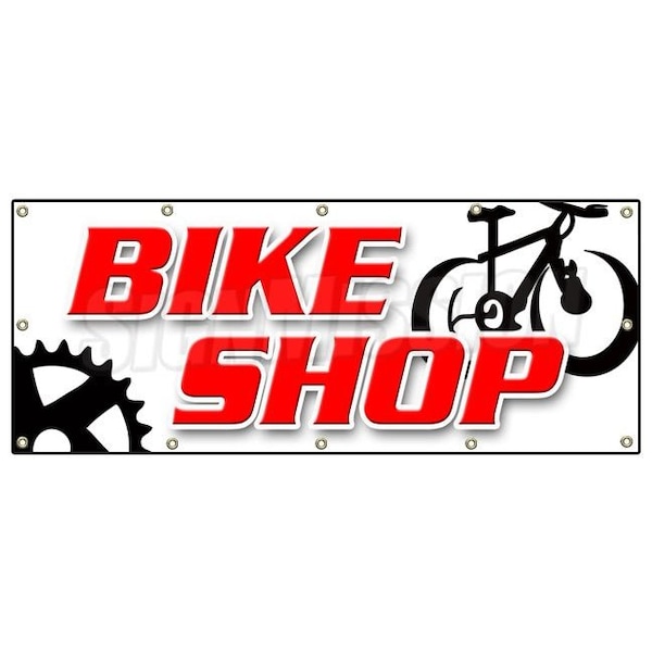 Signmission BIKE SHOP BANNER SIGN bicycle shop repair rental rent cycle - B-120 BIKE SHOP