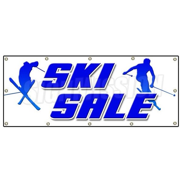 Signmission SKI SALE BANNER SIGN snow winter boots clothes poles name brand skier - B-120 SKI SALE