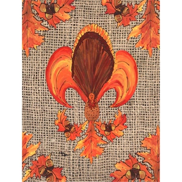 Carolines Treasures Thanksgiving Turkey Fleur de lis Flag Garden Size - 8744GF