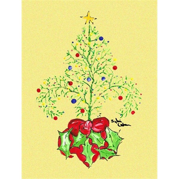 Patioplus 11 x 15 in. Christmas Tree Fleur de lis Garden Size Flag - PA246143