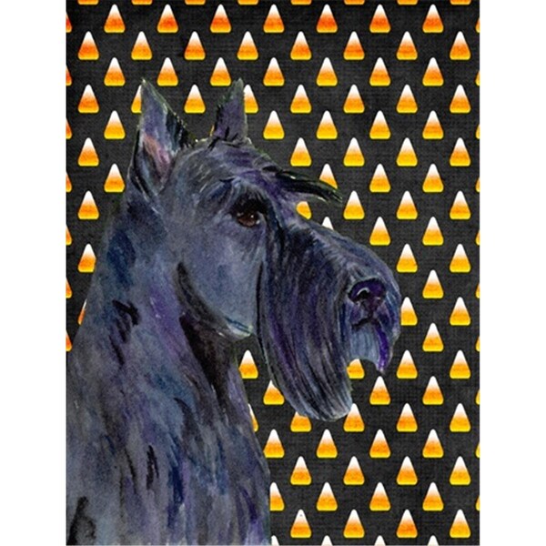 Patioplus 11 x 15 in. Scottish Terrier Candy Corn Halloween Portrait Garden Size Flag - PA245614