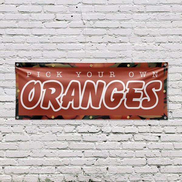 Signmission Pick Your Own Oranges, 48 Inch x 120 Inch, Vinyl Banner - B-120-30793