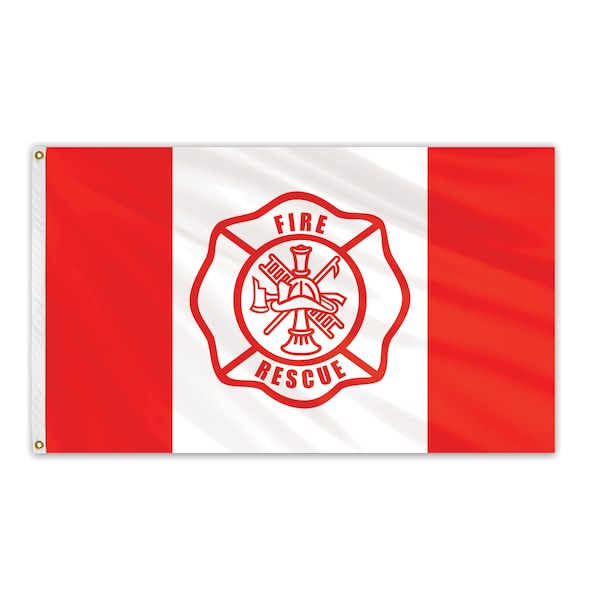 Global Flags Unlimited Fire Rescue Outdoor Nylon Flag 3'x5' - 208304