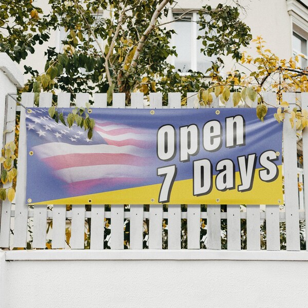 Signmission Open 7 Days, 48 Inch x 120 Inch, Vinyl Banner - B-120-30770