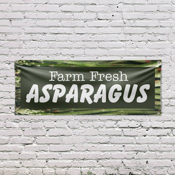 Signmission Farm Fresh Asparagus, 18 Inch x 48 Inch, Vinyl Banner - B-30574