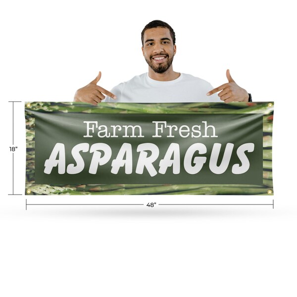 Signmission Farm Fresh Asparagus, 18 Inch x 48 Inch, Vinyl Banner - B-30574