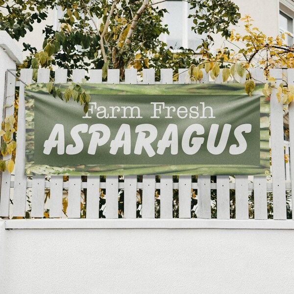 Signmission Farm Fresh Asparagus, 18 Inch x 48 Inch, Vinyl Banner - B-30574