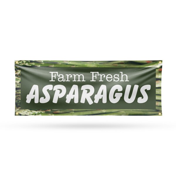 Signmission Farm Fresh Asparagus, 18 Inch x 48 Inch, Vinyl Banner - B-30574