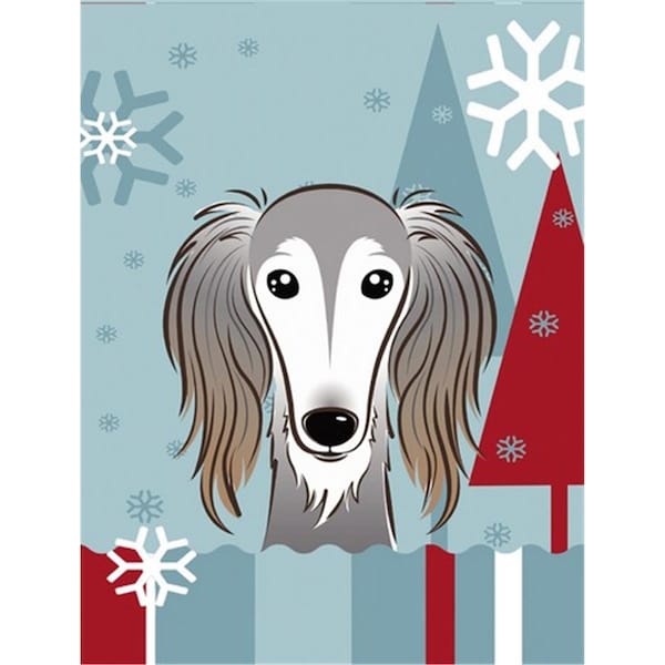 Patioplus Winter Holiday Saluki Flag Garden Size - PA259361