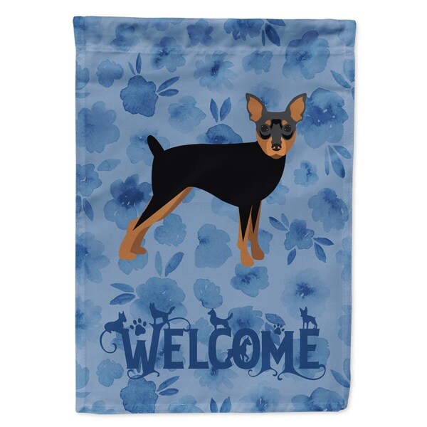 Carolines Treasures 28 x 0.01 x 40 in. Miniature Pinscher Welcome Flag Canvas House Size - CK6091CHF