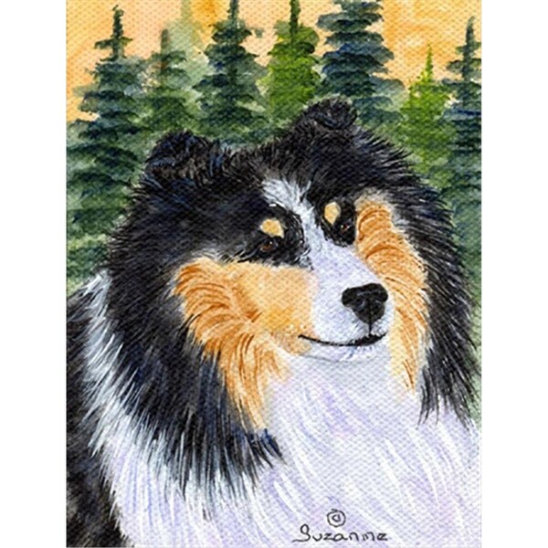 Carolines Treasures Sheltie Flag Canvas - House Size - SS8140CHF