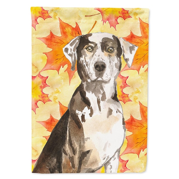 Carolines Treasures Fall Leaves Catahoula Leopard Dog Flag Canvas House Size - CK1845CHF