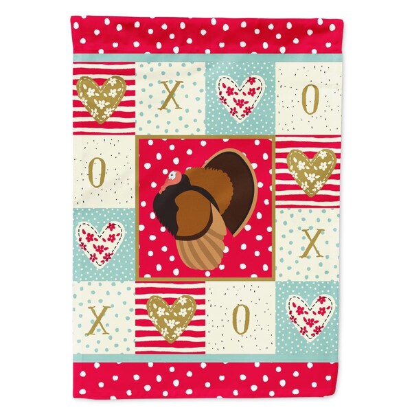 Carolines Treasures 28 x 0.01 x 40 in. Bronze Turkey Love Flag Canvas House Size - CK5413CHF