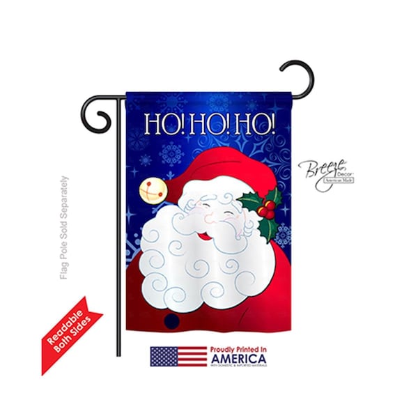 Gardencontrol Christmas Santa Ho Ho Ho 2-Sided Impression Garden Flag - 13 x 18.5 in. - GA594615