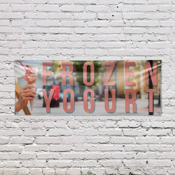 Signmission Frozen Yogurt, 24 Inch x 72 Inch, Vinyl Banner - B-72-30662