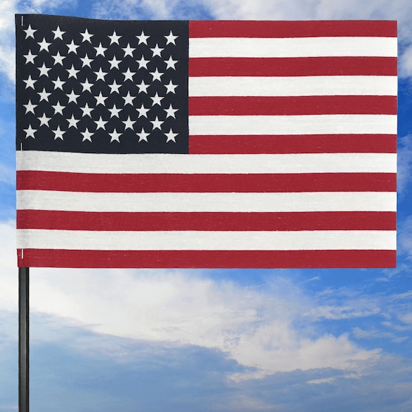Global Flags Unlimited American Cotton Stick Flag 12"x18"x30" Plastic Stick - 205724