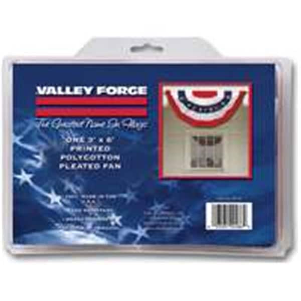 Valley Forge Flag PFF-ST Large Pleated Full Fan Flag 3 x 6 Ft. - VA386704