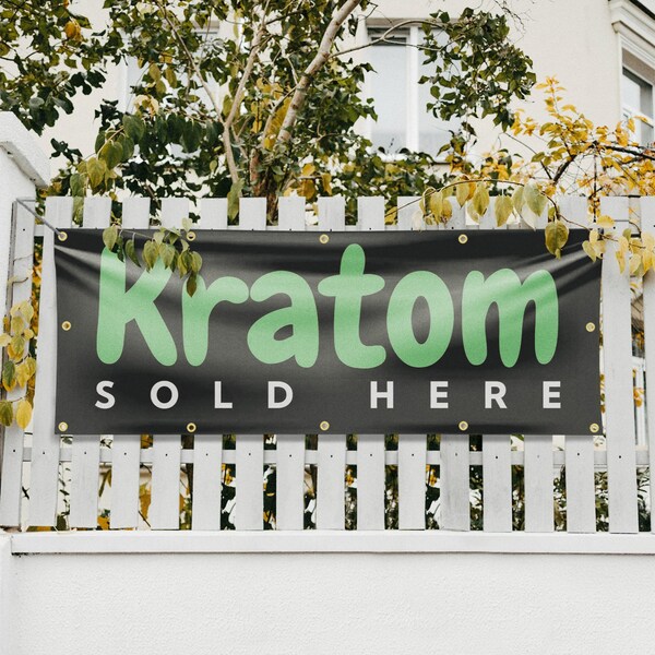 Signmission Kratom Sold Here, 48 Inch x 120 Inch, Vinyl Banner - B-120-30720