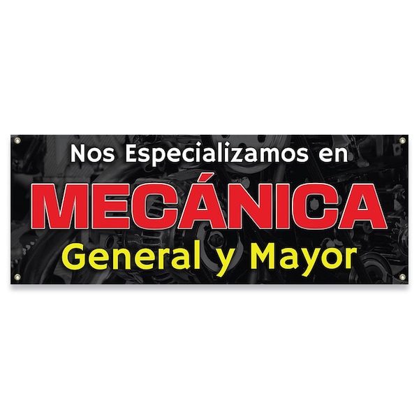 Signmission Mecanica General Y Mayor Banner Concession Stand Food Truck Single Sided - B-30104