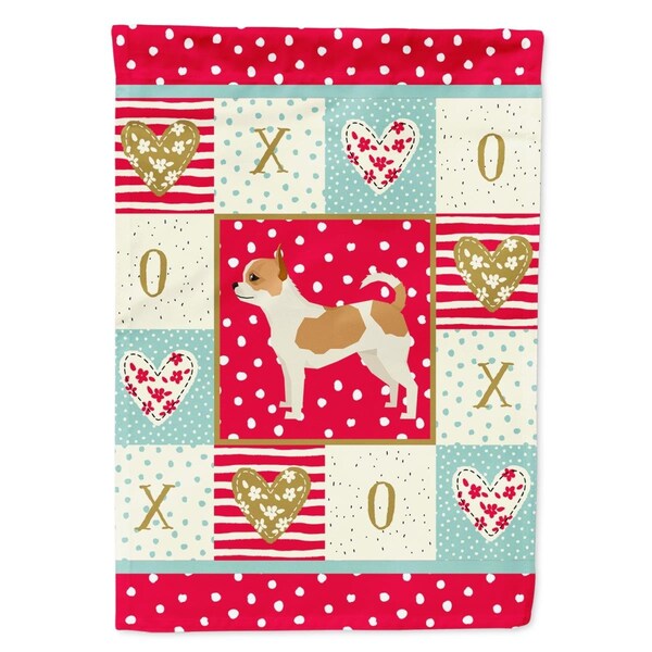 Carolines Treasures 28 x 0.01 x 40 in. Chihuahua Love Canvas House Flag - CK5920CHF