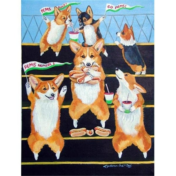 Carolines Treasures Carolines Treasures 7286CHF 28 x 40 In. Go Team Corgi Flag Canvas; House Size - 7286CHF