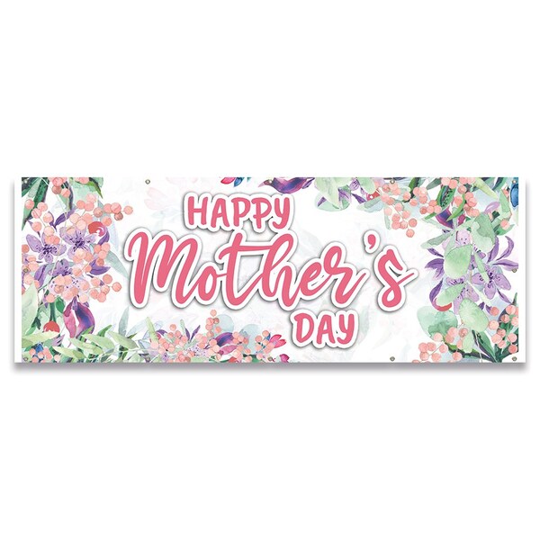 Signmission Happy Mothers Day Banner Concession Stand Food Truck Single Sided - B-120-30086
