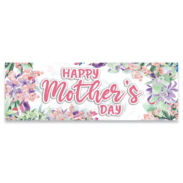 Signmission Happy Mothers Day Banner Concession Stand Food Truck Single Sided - B-72-30086