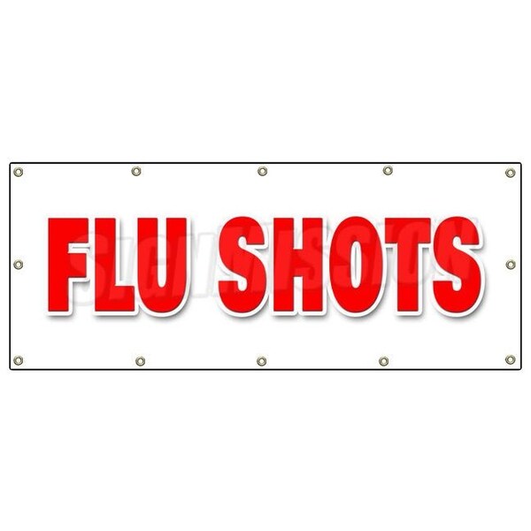 Signmission FLU SHOTS BANNER SIGN medical walk in clinic signs shot walk-in - B-120 FLU SHOTS