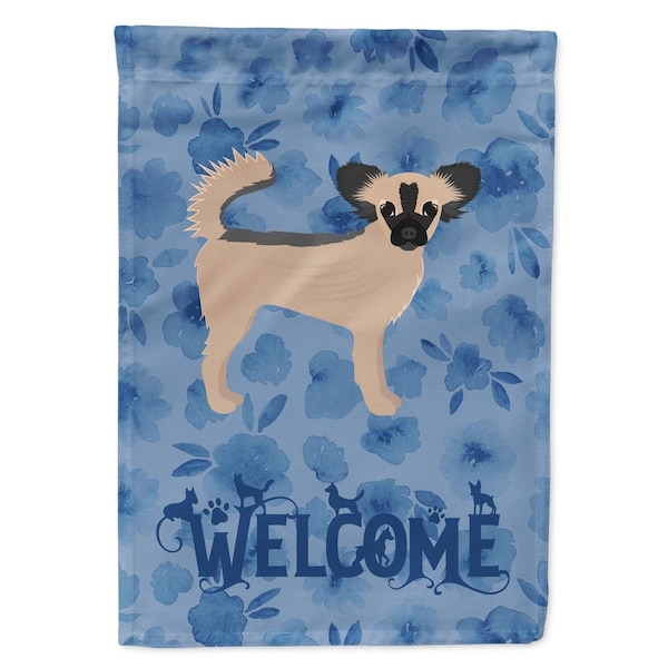 Carolines Treasures 28 x 0.01 x 40 in. Longhair Chihuahua Welcome Flag Canvas House Size - CK6088CHF