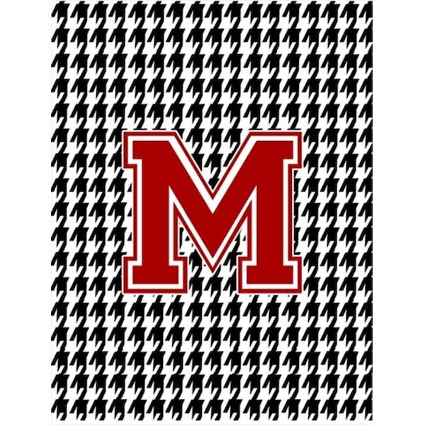 Carolines Treasures Carolines Treasures CJ1021-M-GF 11 x 15 in. Houndstooth Black M Monogram Initial Garden Size Flag - CJ1021-M-GF