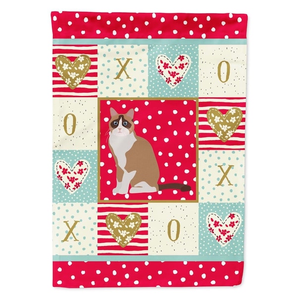 Carolines Treasures 28 x 0.01 x 40 in. Snowshoe No.2 Cat Love Canvas House Flag - CK5792CHF
