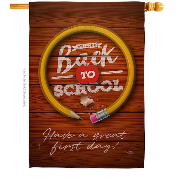 Gardencontrol First Day of School Education Back to 28 x 40 in. Double-Sided Vertical House Flags - GA3904832
