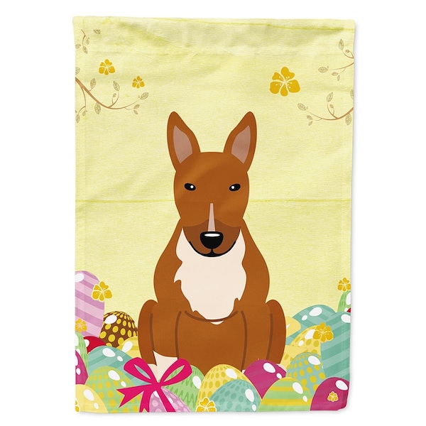 Carolines Treasures Easter Eggs Bull Terrier Red Flag Canvas House Size - BB6134CHF