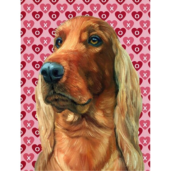 Patioplus Irish Setter Hearts Love And Valentines Day Flag Garden Size - PA252546