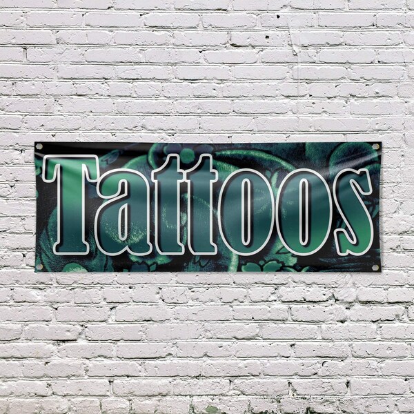 Signmission Tattoos, 18 Inch x 48 Inch, Vinyl Banner - B-30883