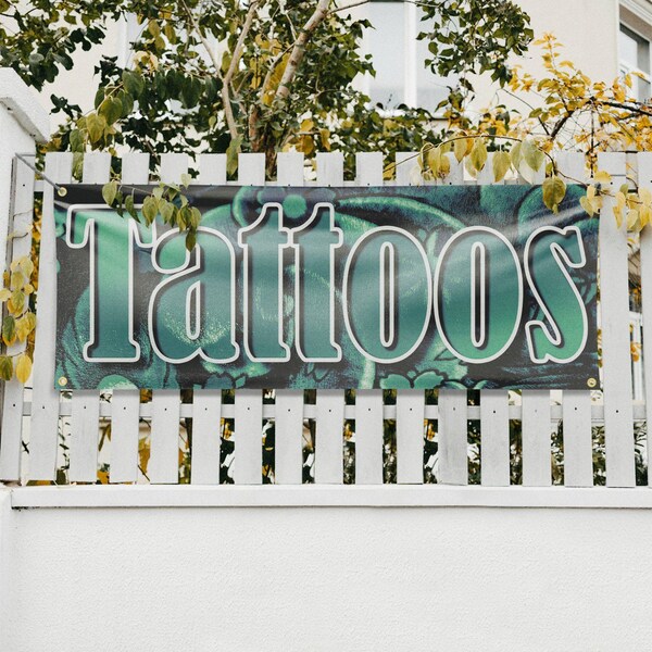 Signmission Tattoos, 18 Inch x 48 Inch, Vinyl Banner - B-30883