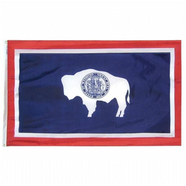 Ss Collectibles 3 ft. x 5 ft. Nyl-Glo Wyoming Flag - SS3318825