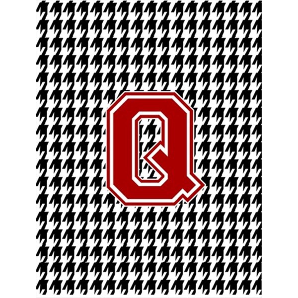 Carolines Treasures 11 x 15 in. Houndstooth Black Q Monogram Initial Garden Size Flag - CJ1021-Q-GF