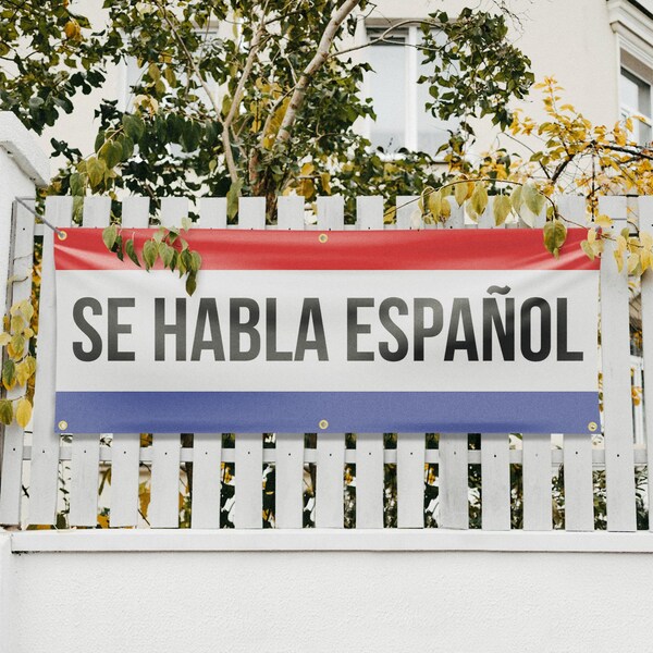 Signmission Se Habla Espanol, 24 Inch x 72 Inch, Vinyl Banner - B-72-30849