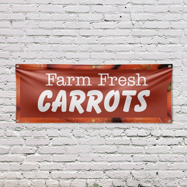 Signmission Farm Fresh Carrots, 24 Inch x 72 Inch, Vinyl Banner - B-72-30585